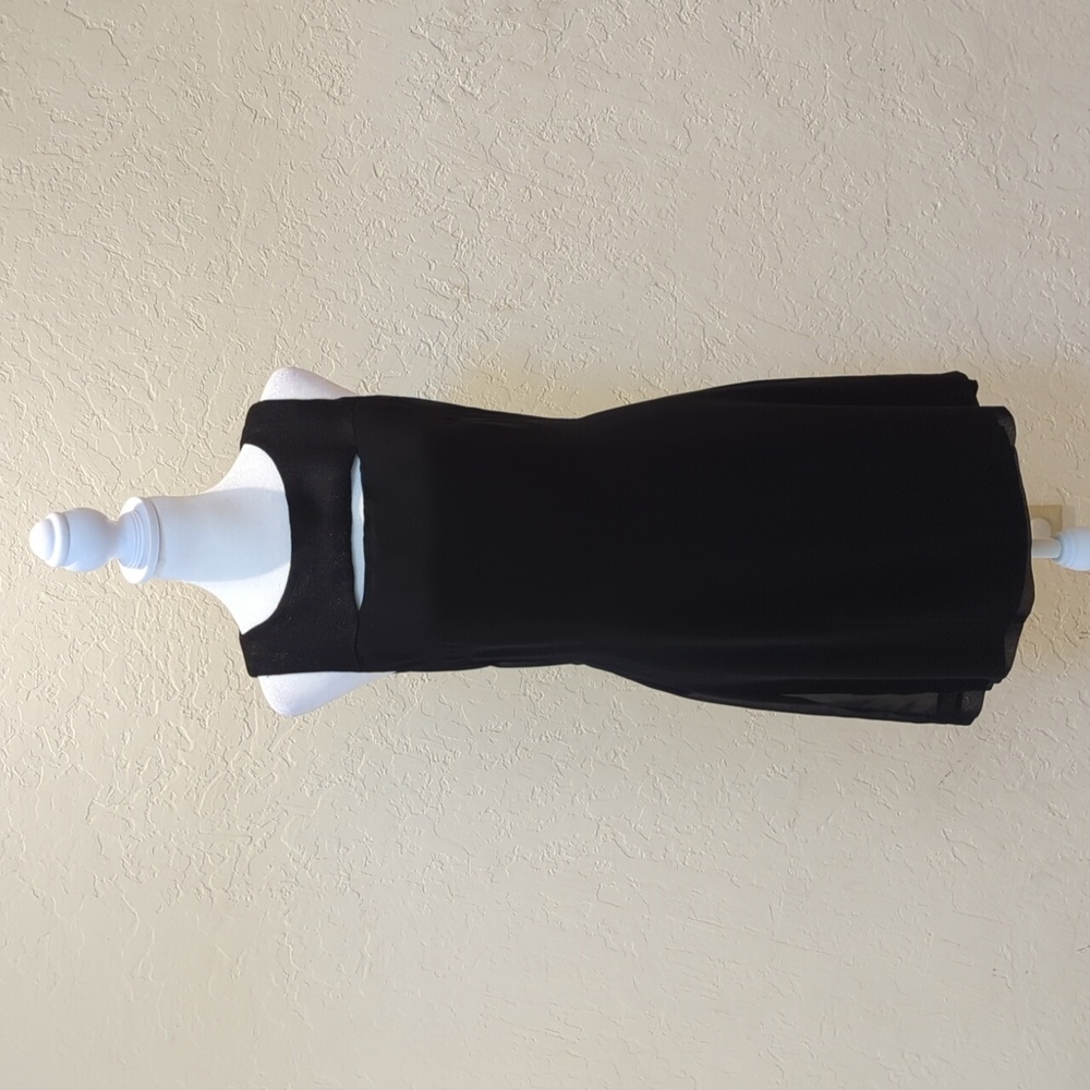 rag & bone Black Cutout Mesh Detail Silk-Blend Lined Tank Mini Dress Size 2